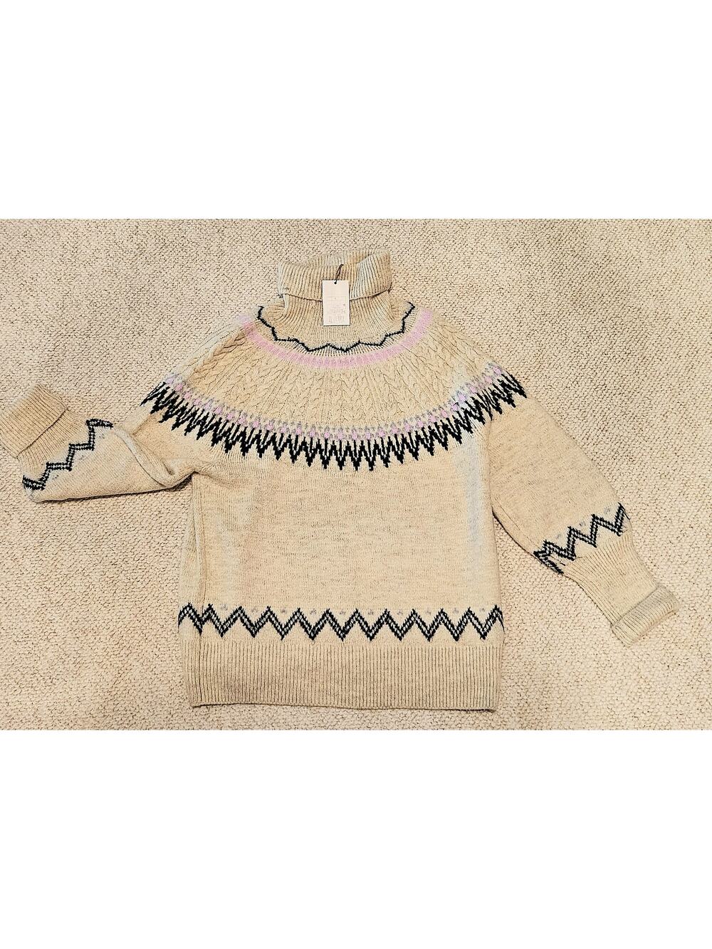 A New Day Sweater Womens Medium Cream Oatmeal Acrylic Blend Turtleneck NEW